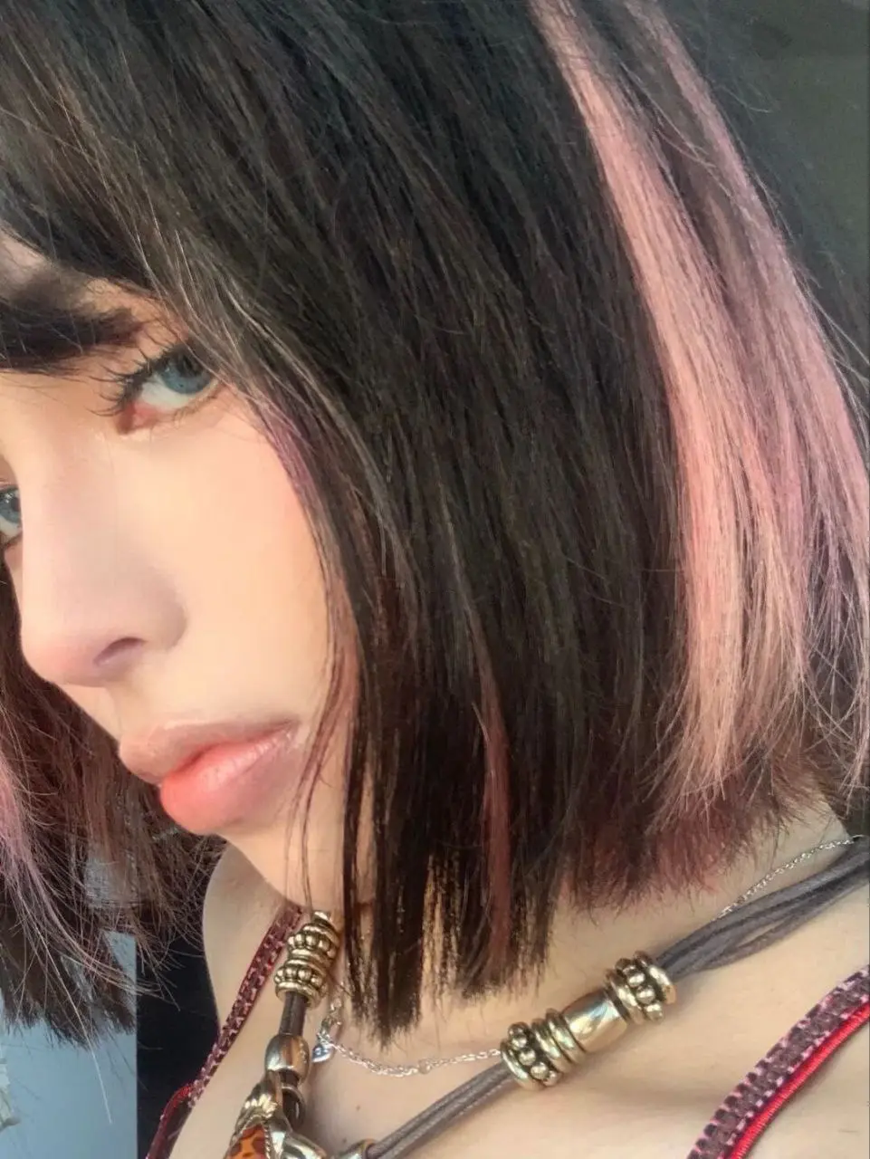 Pink highlights on the black hair｜unique style🕊 | Gallery posted by Hair.Histories  | Lemon8