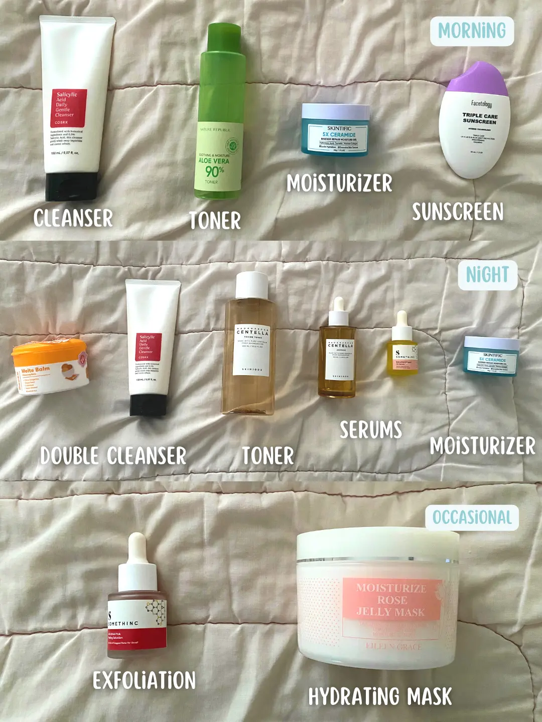 MORNING & NIGHT SKINCARE ROUTINE FOR COMBI SKIN🥰 Galeri diposting